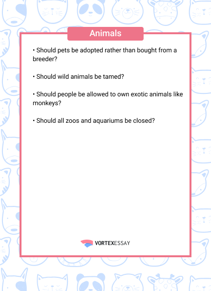 Persuasive essay topics on animals
